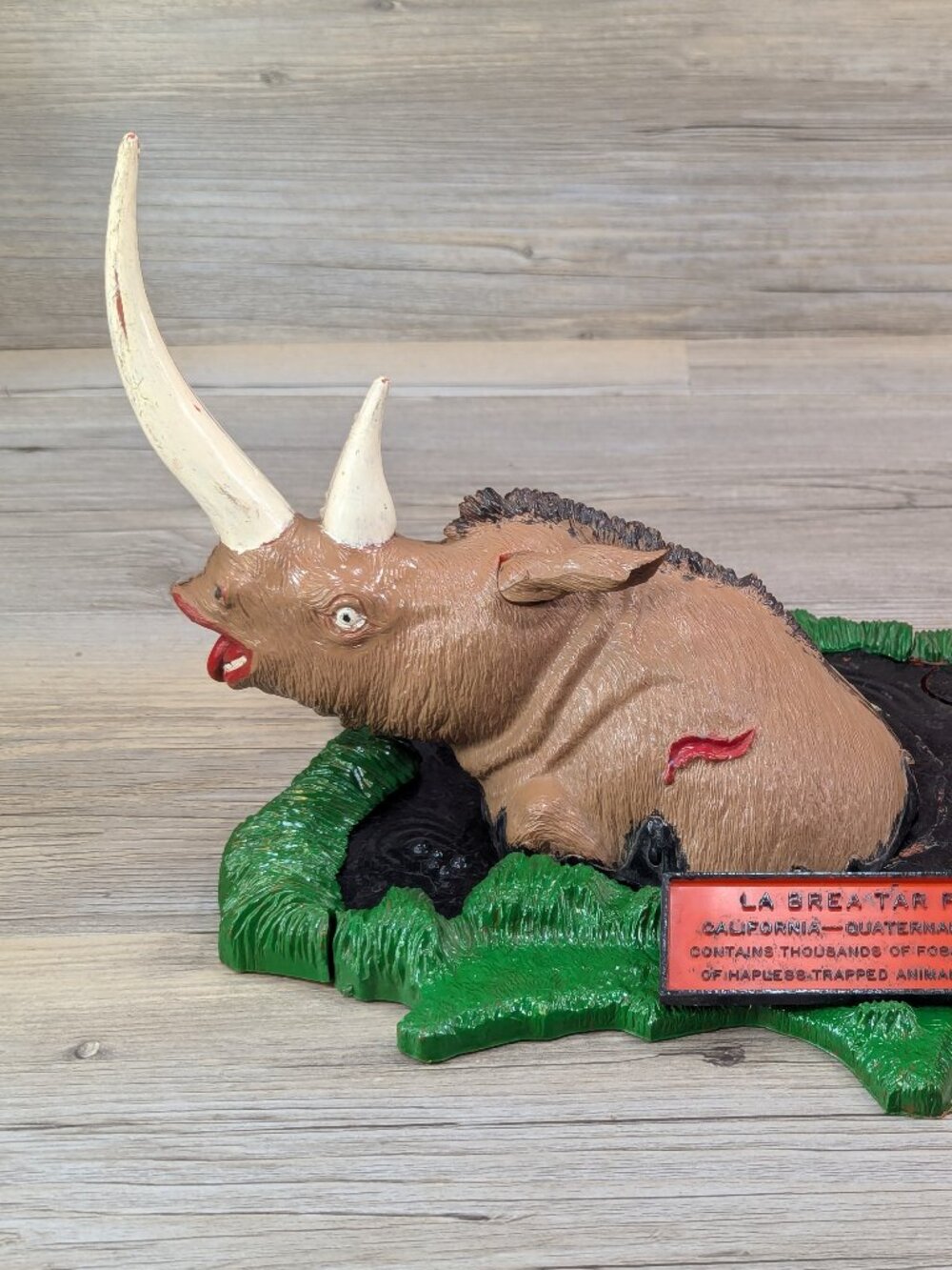 La Brea Tar Pit Prehistoric Scenes Model / Diorama 1971 Aurora Base Wooly Rhino